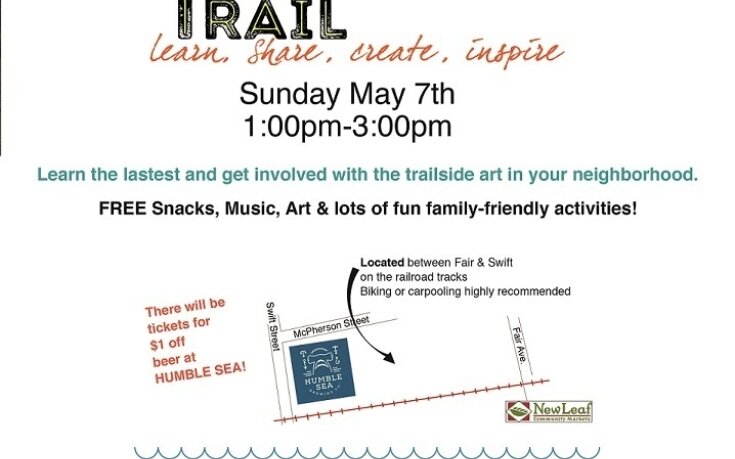 Connect the Arts to the Rail Trail: Westside Trail Mixer party! Sunday, May 7th 1:00pm-3:00pm