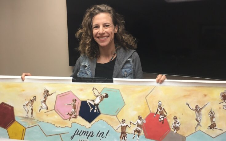 New mural at SCOPE Park - ready to Jump In! to painting in September