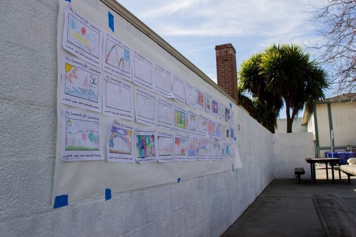 Kids artwork mural storycorps event