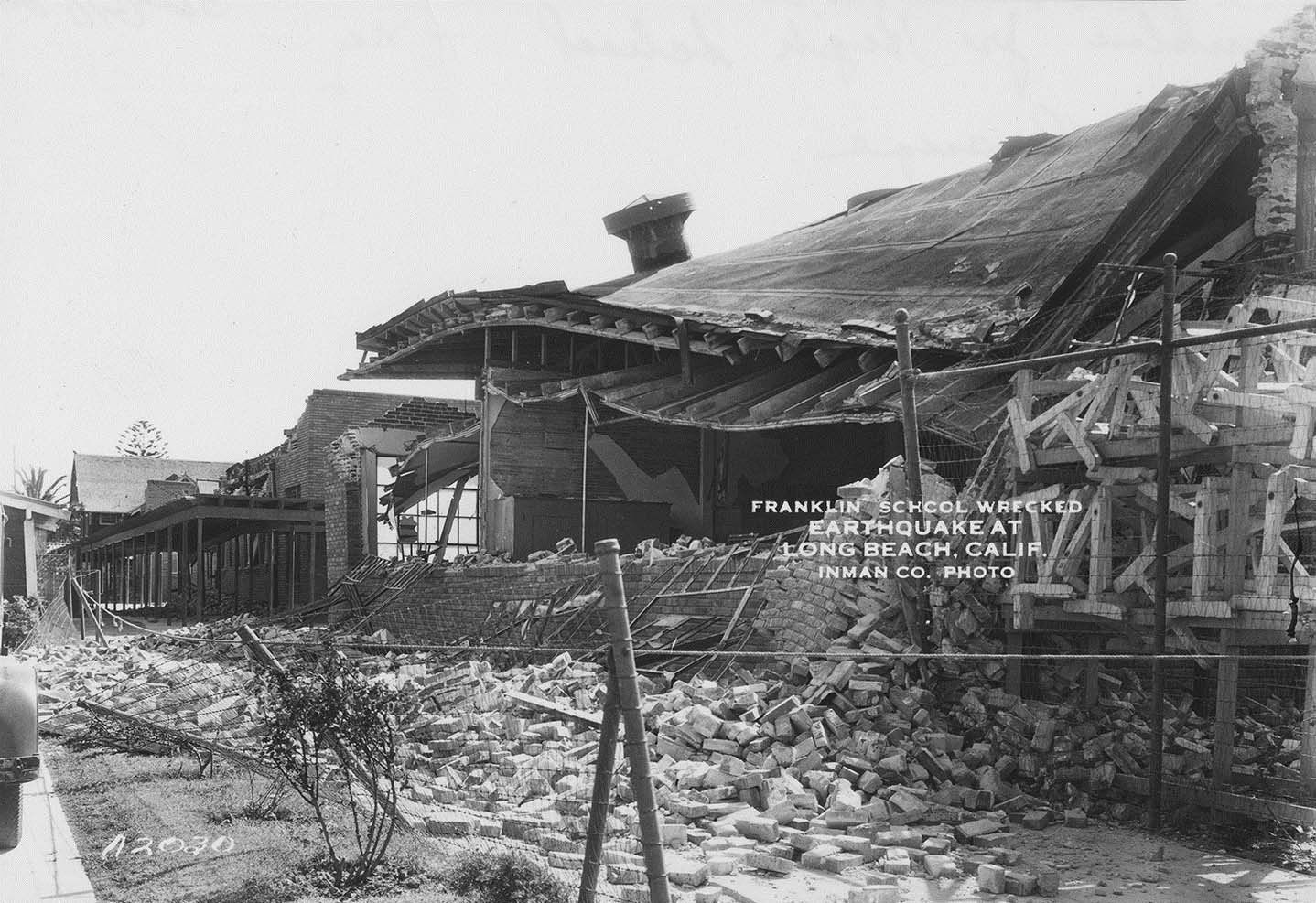 Franklin Jr. High School was among of scores of Long Beach schools destroyed in a March 1933 earthquake which hit the area.