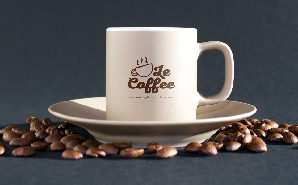 Download Шаблон логотипа "Le Coffee Logo Template" / Le Coffee Logo Template - Шаблон логотипа на тему графика coffee logo cafe corporate identity print brown tea restaurant