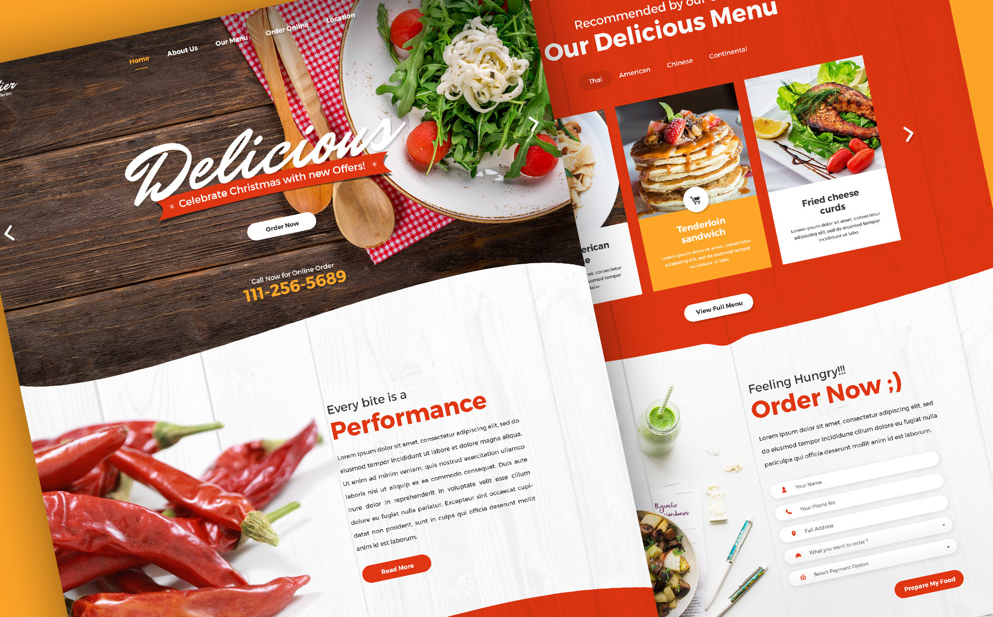 Download Foodier - PSD шаблон сайта ресторана с параллакс-эффектом / Foodier - Creative Parallax PSD Design PSD Template - PSD шаблон на тему графика food pizza bbq drink cafe restaurant hotel meal lunch dinner dessert apptitizer burger chilli red white bold grunge rustic wooden