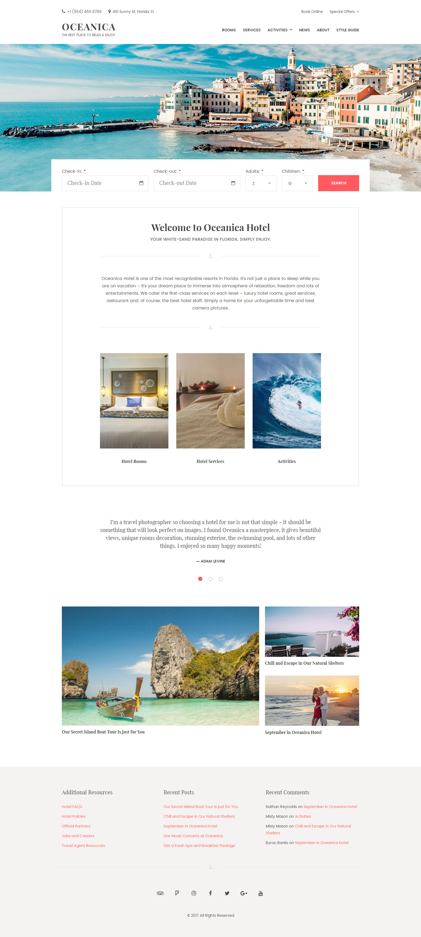 Business WordPress Vorlage Kleiner Screenshot WordPress Theme für Hotels