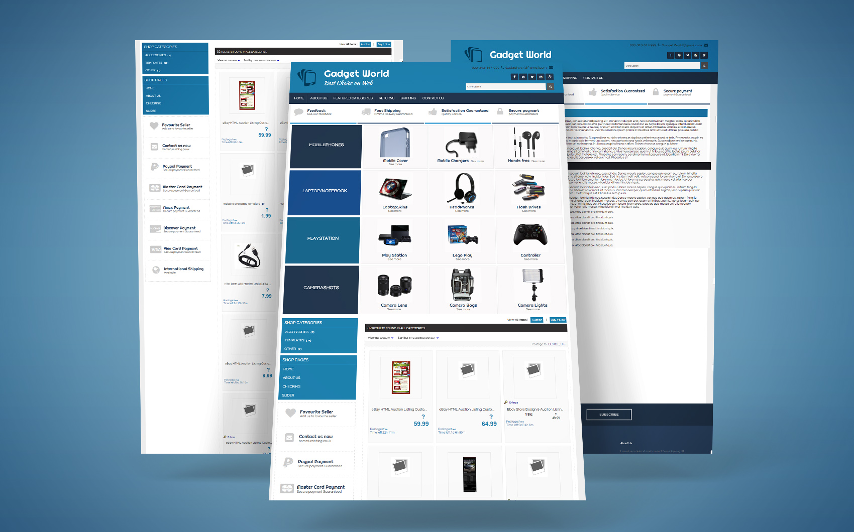 Gadgets World eBay Theme Small Screenshot Gadgets World EBay Template