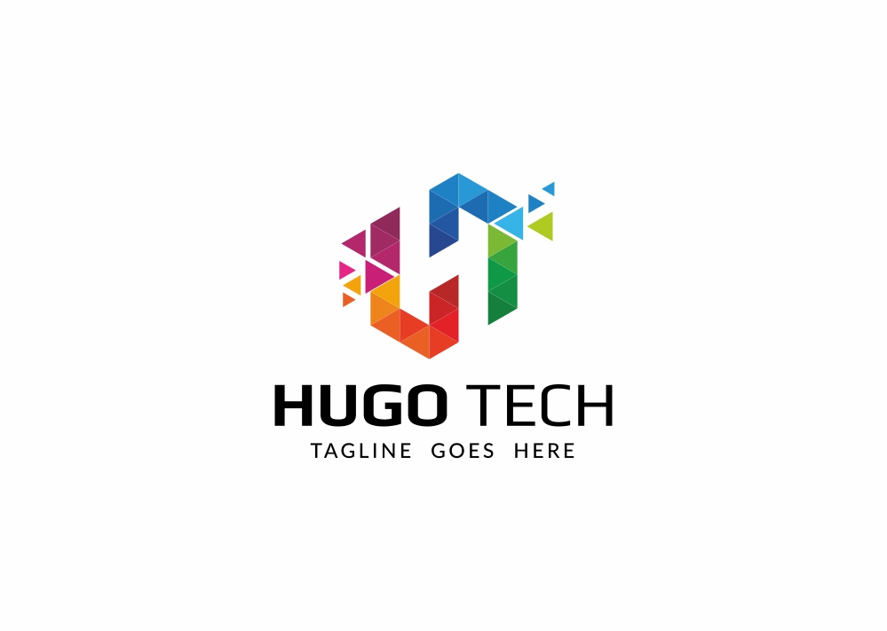 Download Шаблон логотипа "Hugo Tech Logo Template" / Hugo Tech Logo Template - Шаблон логотипа на тему графика broadcast company colorful creative media design digital app entertainment fashion h letter h logo internet mobile multimedia apps online