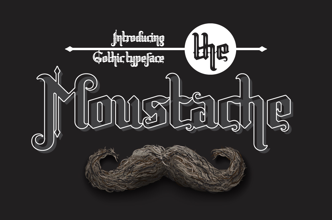 Download Шрифт "Moustache Font" / Moustache Font - Шрифт на тему графика font typeface gothic display decorative lettering vintage retro