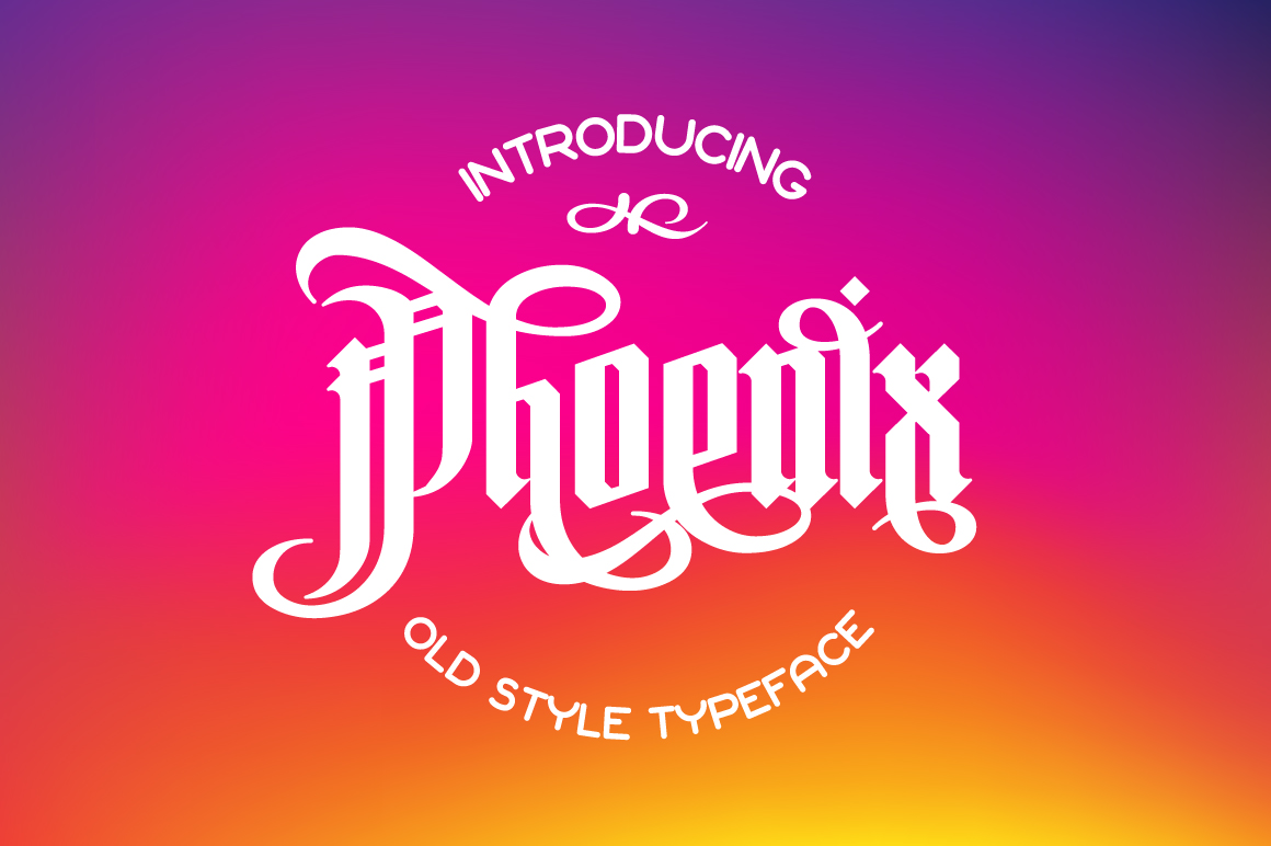 Download Шрифт "Phoenix Font" / Phoenix Font - Шрифт на тему графика gothic font typeface lettering logo vintage retro alphabet