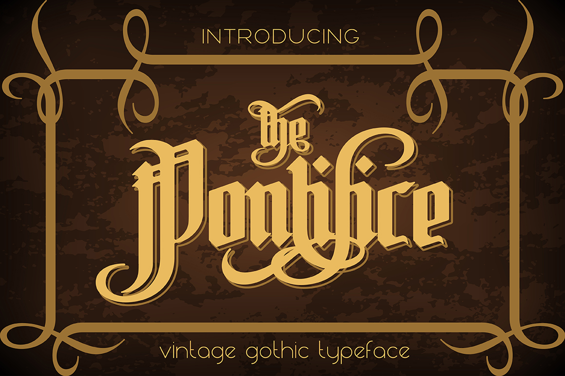 Download Шрифт "Pontifice Font" / Pontifice Font - Шрифт на тему графика gothic font typeface vintage alphabet lettering