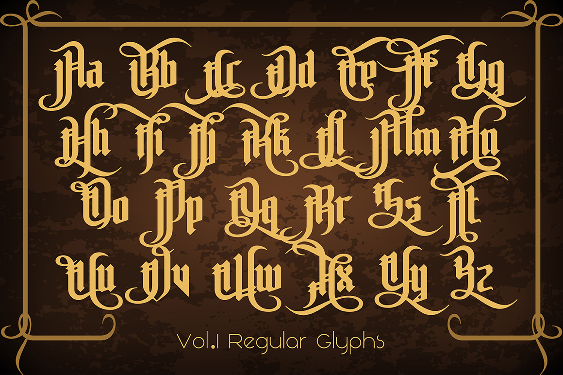 Download Шрифт "Pontifice Font" / Pontifice Font - Шрифт на тему графика gothic font typeface vintage alphabet lettering