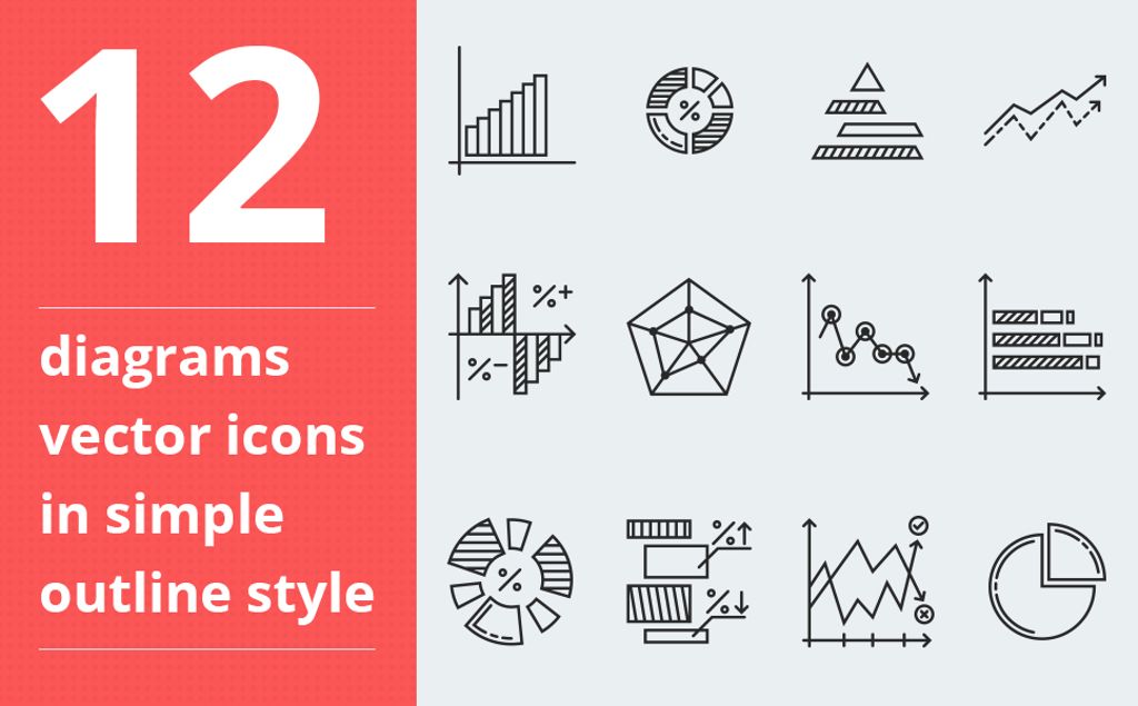 Diagrams vector Iconset Template Small Screenshot Diagrams vector Iconset Template