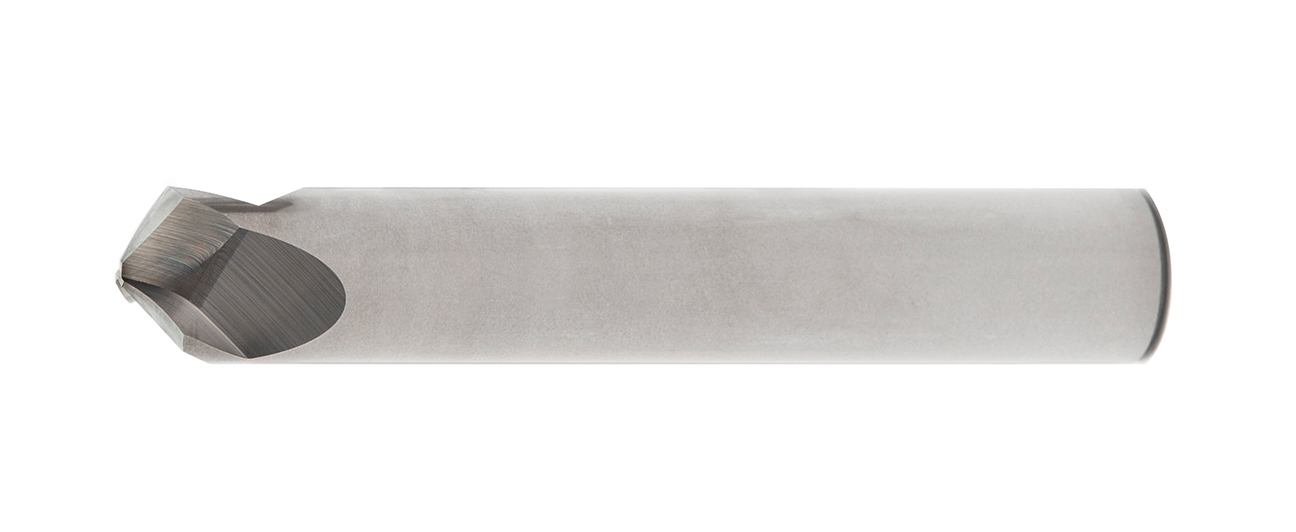 Helical Chamfer Mill Carbide Uncoated Angle 60 Flutes 3 Loc 0.074 Tip Dia 0.04 Shank Dia 0.125 Oal 1.5