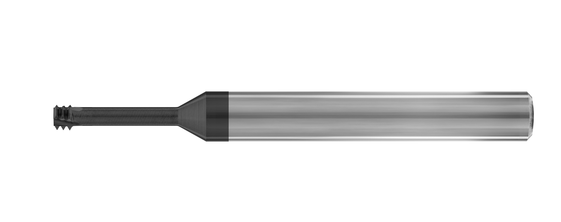 Long Reach Thread Mill Carbide Altin (M4-.5 Pitch) Internal .120 Dia X .500-Neck (1/4 Shank) 2-1/2 Oal