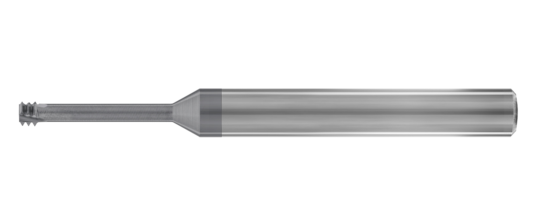 Long Reach Thread Mill Carbide Versa (Alcrn) (M4-.7 Pitch) Internal .120 Dia X .600-Neck (1/4 Shank) 2-1/2 Oal