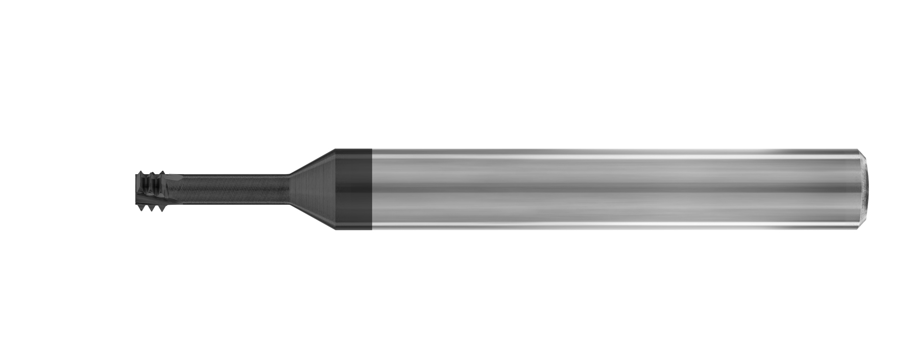 Long Reach Thread Mill Carbide Altin (M4-.5 Pitch) Internal .120 Dia X .300-Neck (1/4 Shank) 2-1/2 Oal