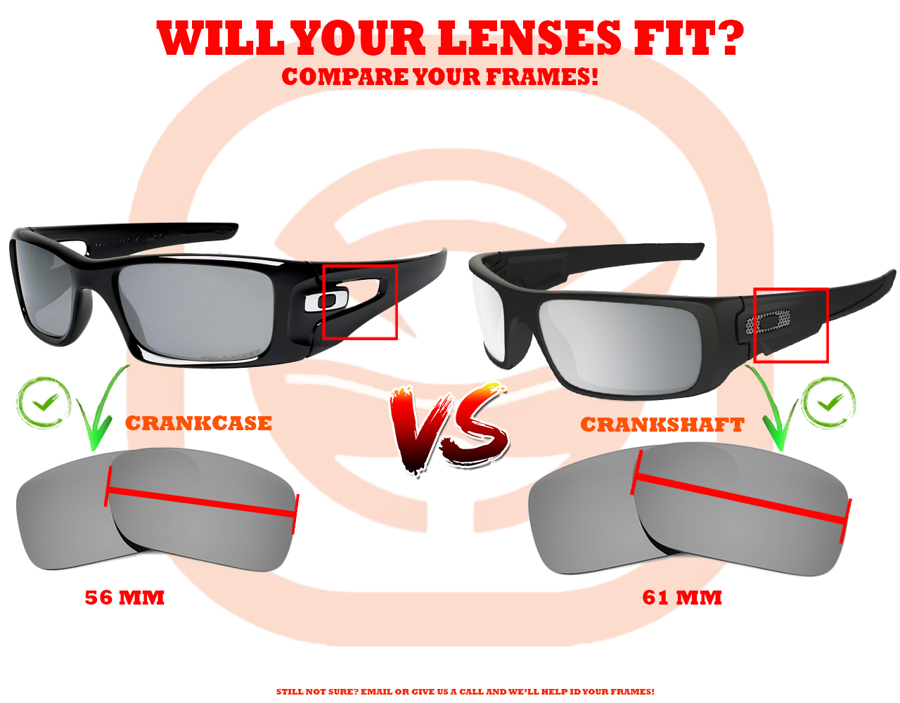 LenSwitch Replacement Lenses for Oakley Crankshaft Sunglasses Multi