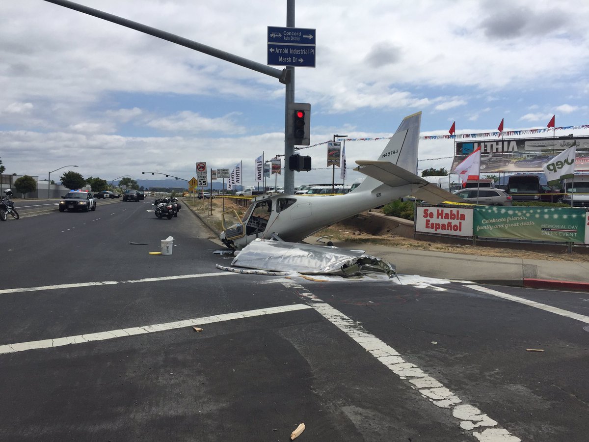 Small plane crash lands in Concord street SFBay