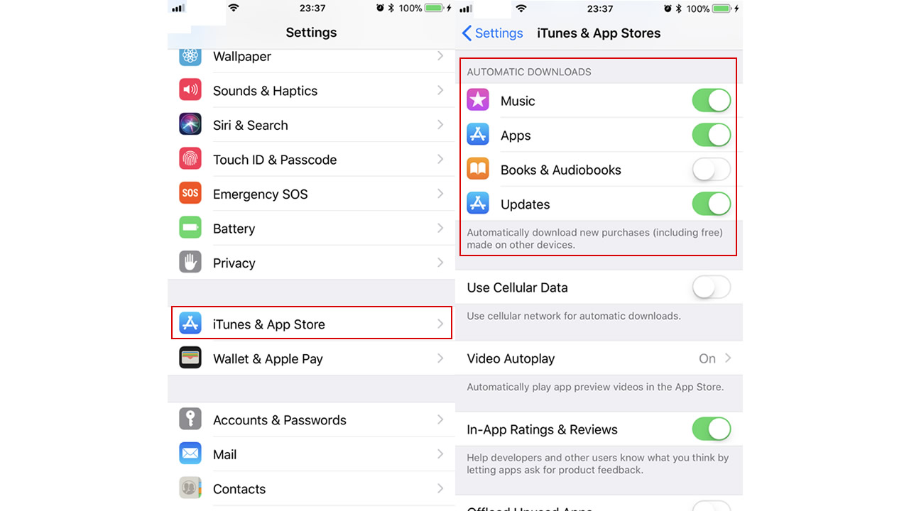 Turn off automatic updates on iphone