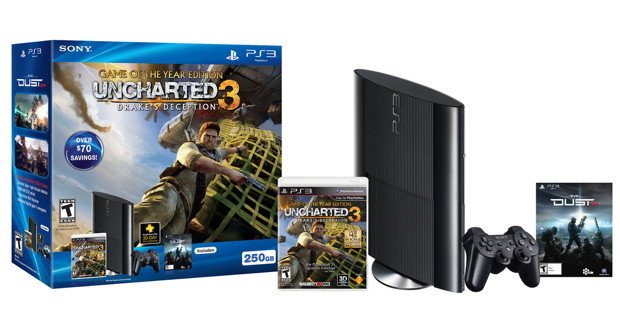 sony ps3 250gb uncharted 3 game of the year bundle