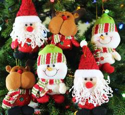 Sleetly™ 6pk Plush Hanging Ornaments - Classic Colors