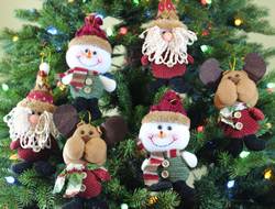 Sleetly™ 6pk Plush Hanging Ornaments - Country Colors