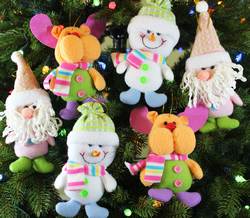 Sleetly™ 6pk Plush Hanging Ornaments - Festive Colors