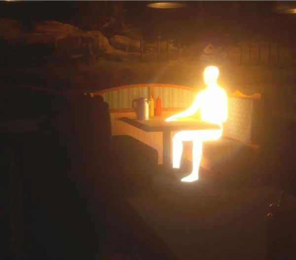 Glowing man at table MEME GENERATOR TEMPLATE SoupMemes