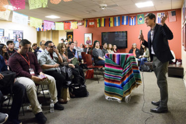 Professor Thomas Jaramillo at El Centro Chicano y Latino.