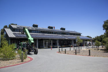 solar panels are installed at the Automotive Innovation Facility on Oak Road