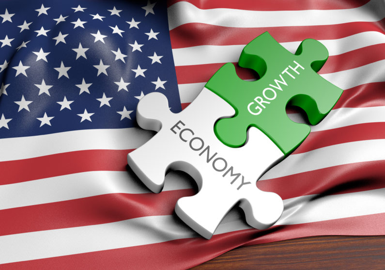 US flag with jigsaw puzzle pieces