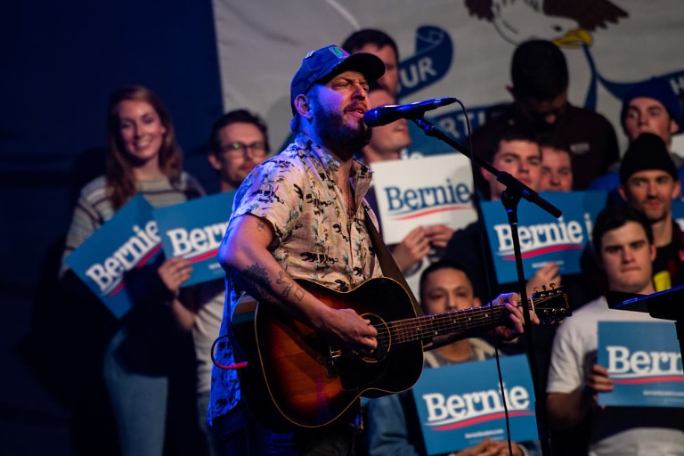 Bon Iver Iowa Sanders Raly