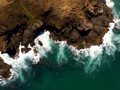 aerial photos scene moving water