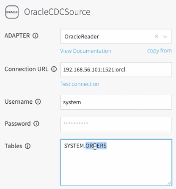 Configuring Database Properties for the Oracle CDC Data Source