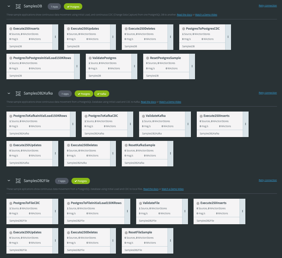Striim Pre-built Sample Integration Applications