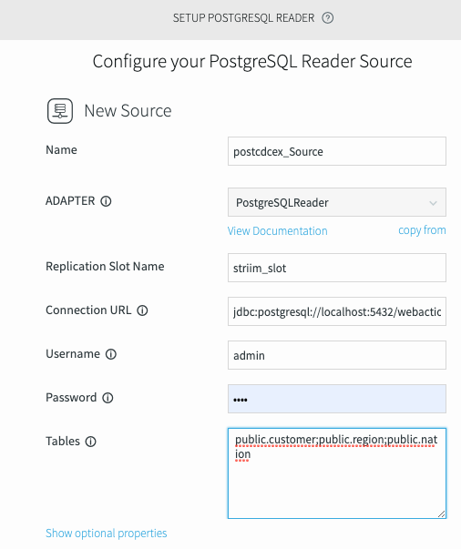 Configuring the Data Source in the Wizard