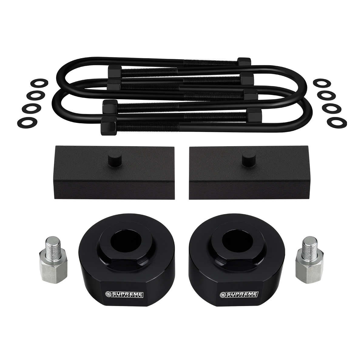 2 Inch Front 1 Inch Rear Level Lift Kit + Stud Extenders For 1980-1996 Ford Bronco 4x4