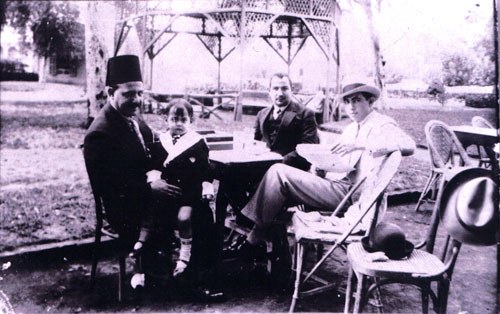 The harmonious co-existence of the elegant 'Tarboush' (fez) and the European hat - 1936. (from the Private collection of Ibrahim Mosseri). (From the book "The Golden Era of the Jews of Egypt" by Levana Zamir)