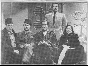 Layla Mourad, the most famous Egyptian Jewish actress and singer in Egypt since the early ‘thirties through the ‘fifties. Her father was the Hazan (cantor) Zaki Mourad. Here with the greatest Egyptian actors.