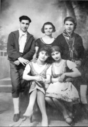 Pourim in Cairo, in 1923. Just ready for having fun at the Pourim Bal Masqué. (costume ball) . (Levana Zamir private collection).