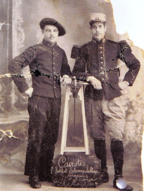 Soldat Salomon Sabban – francais" (Cairene, Soldier Salomon Sabban – French) - 1914-1915. He never returned home. (Levana Zamir private collection)