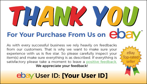 1000 Custom Ebay Thank You Cards For Ebay Seller 5 Star Feedback Free Shipping Ebay Ebay Thank You Card Template