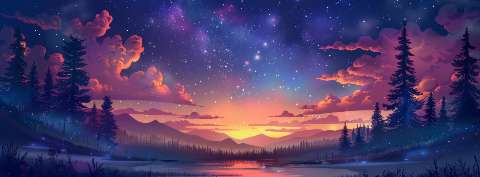 Preview for Serene-night-landscape-art-astrophotography-cover-template-0ca4a