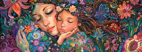 Preview for Mother-child-floral-harmony-mothers-day-template-0af61