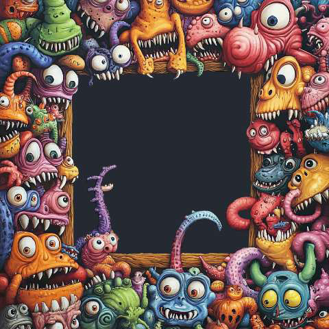 Preview for Cartoon-monsters-frame-monster-frame-template-ec775