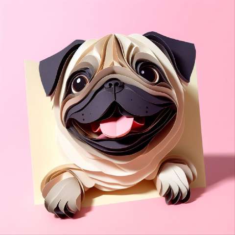 Preview for 3d-paper-pug-artwork-aiold-template-acfd6