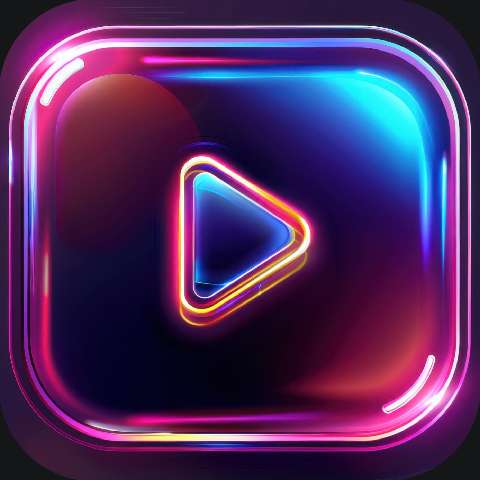 Preview for Neon-play-button-icon-youtube-app-template-5f35f