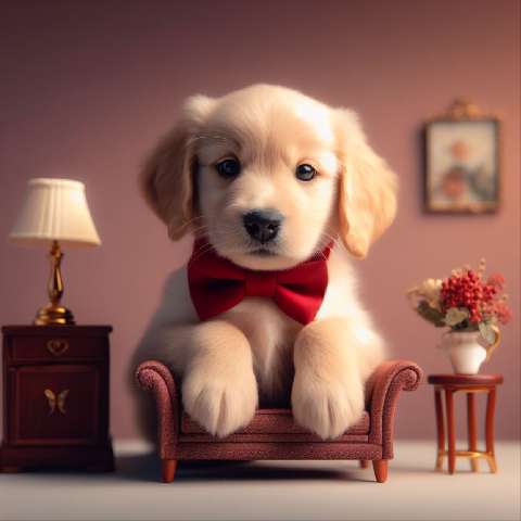 Preview for Adorable-puppy-red-bow-tie-aiold-template-baa91