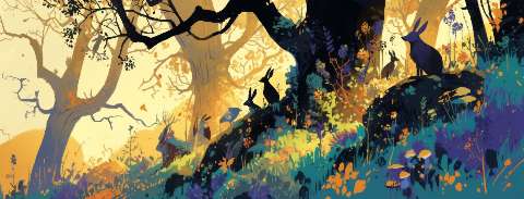 Preview for Rabbits-in-vibrant-forest-easter-facebook-template-7b3d0