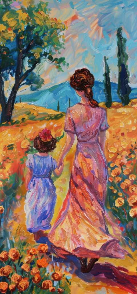 Preview for Mother-child-floral-landscape-mothers-day-template-9d761