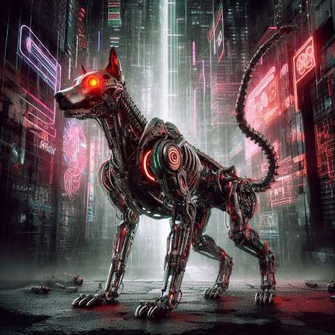 Preview for Cybernetic-canine-neon-city-aiold-template-563e2