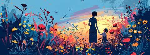 Preview for Mother-child-floral-landscape-mothers-day-template-7efb2